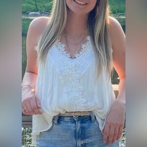 Size small white lacey tank